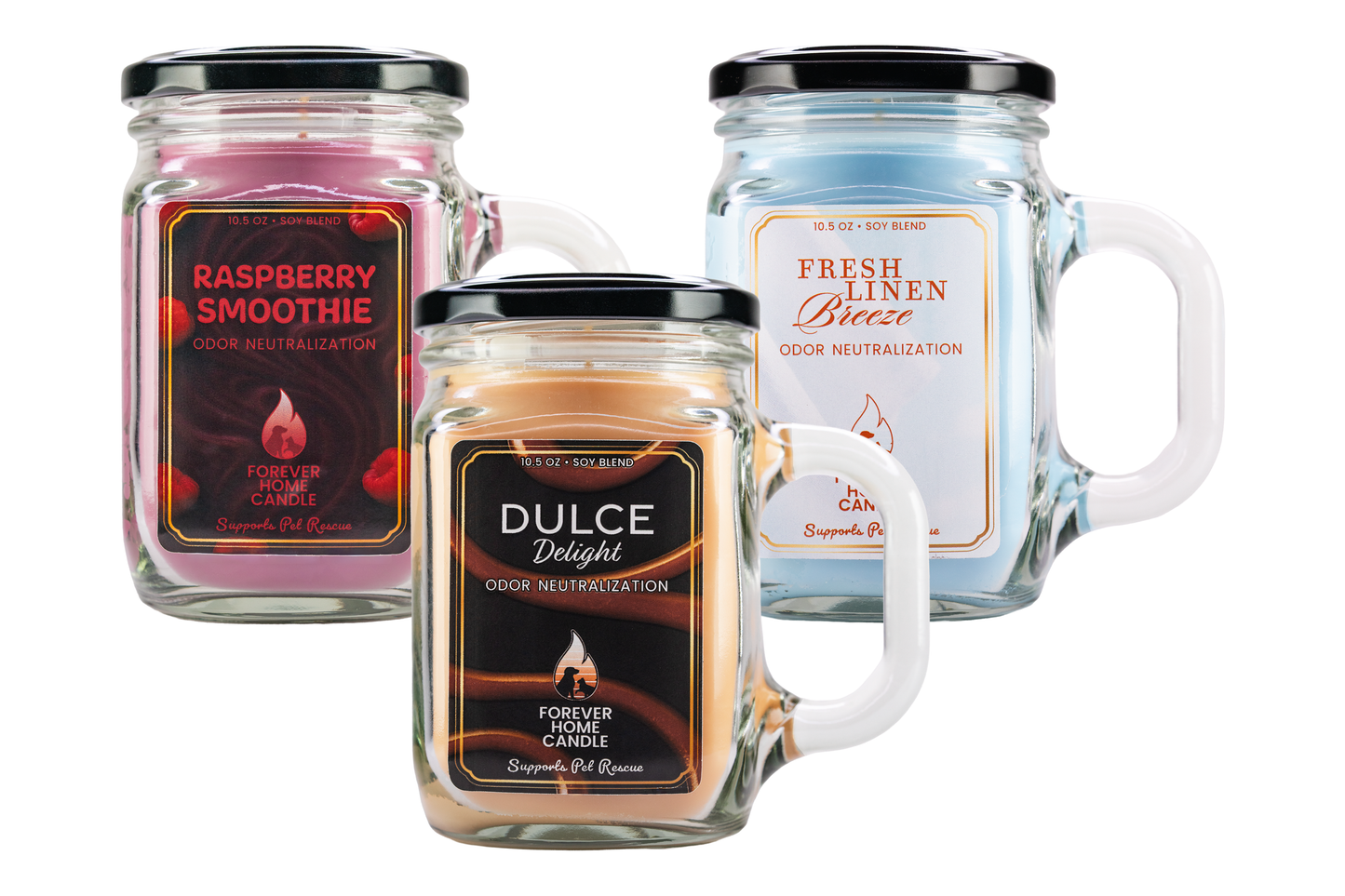 3-Candle Pack: Dulce Delight, Raspberry Smoothie, and Fresh Linen Breeze